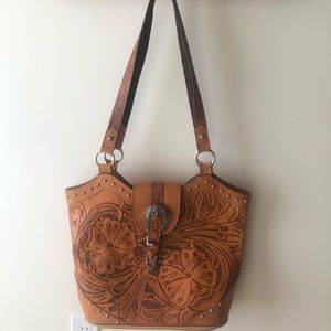 Trenditions Western Floral Genuine Leather Purse